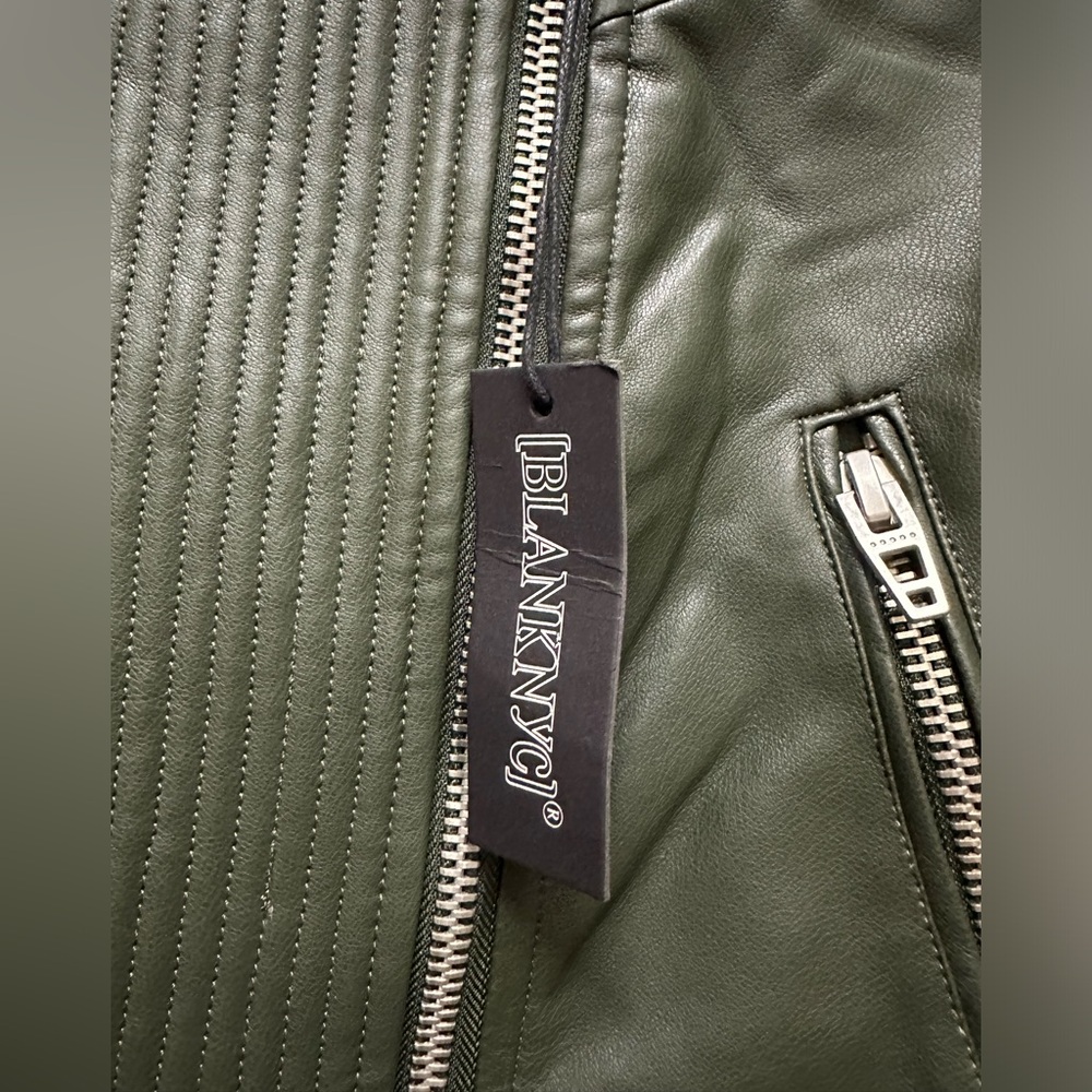 BLANK NYC Green Quilted Moto Jacket NWT Size small - Picture 4 of 10